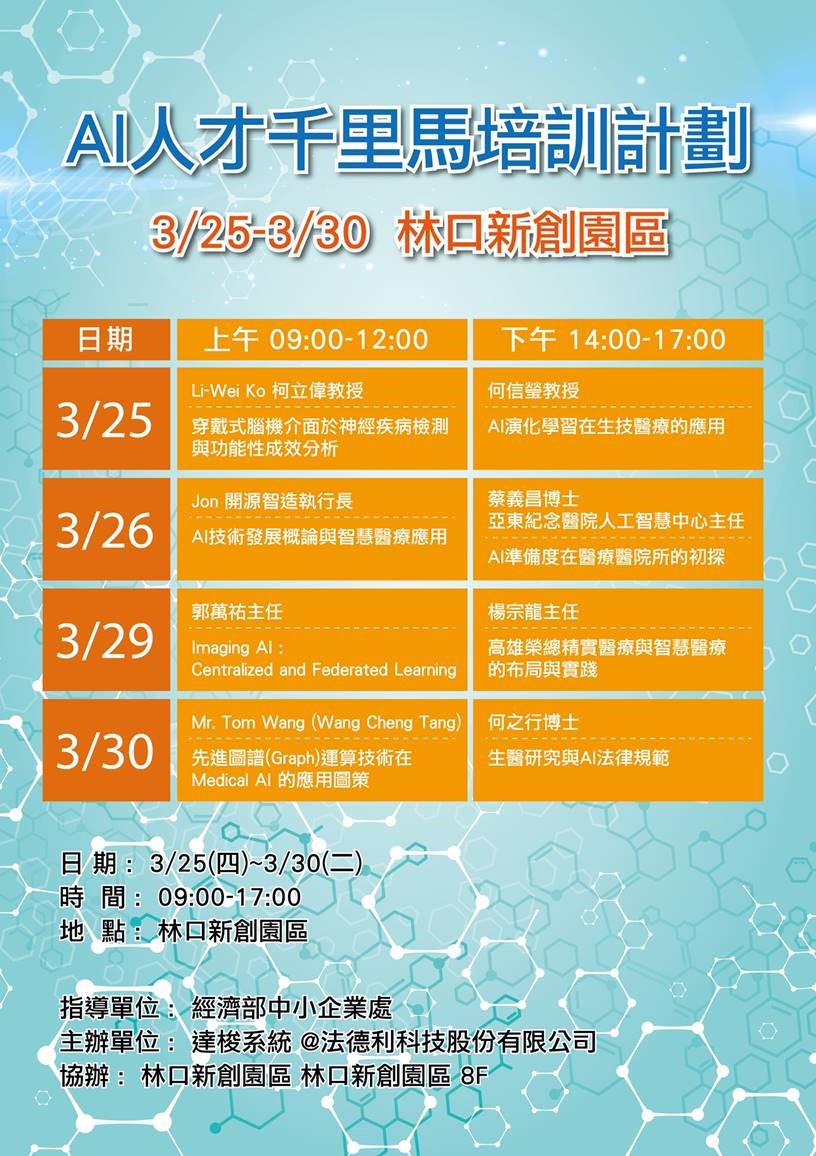 【課程】法德利科技「2021 臺灣AI醫療報告書」-智慧醫療培訓課程